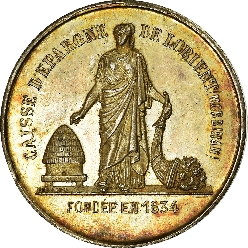 France, Token, Savings Bank, Caisse d'Épargne de Lorient, 1834, MS(60-62)