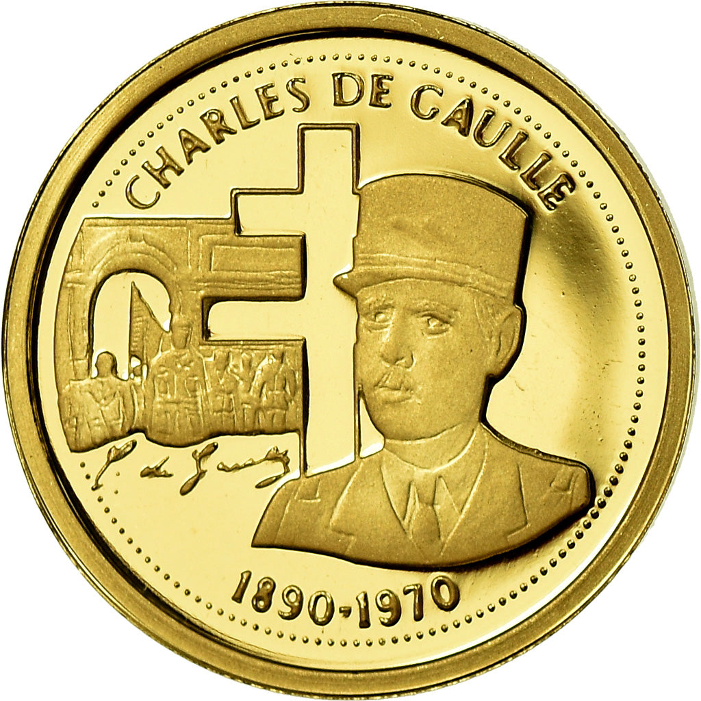 Francia, medalla, Charles De Gaulle, History, FDC, Oro