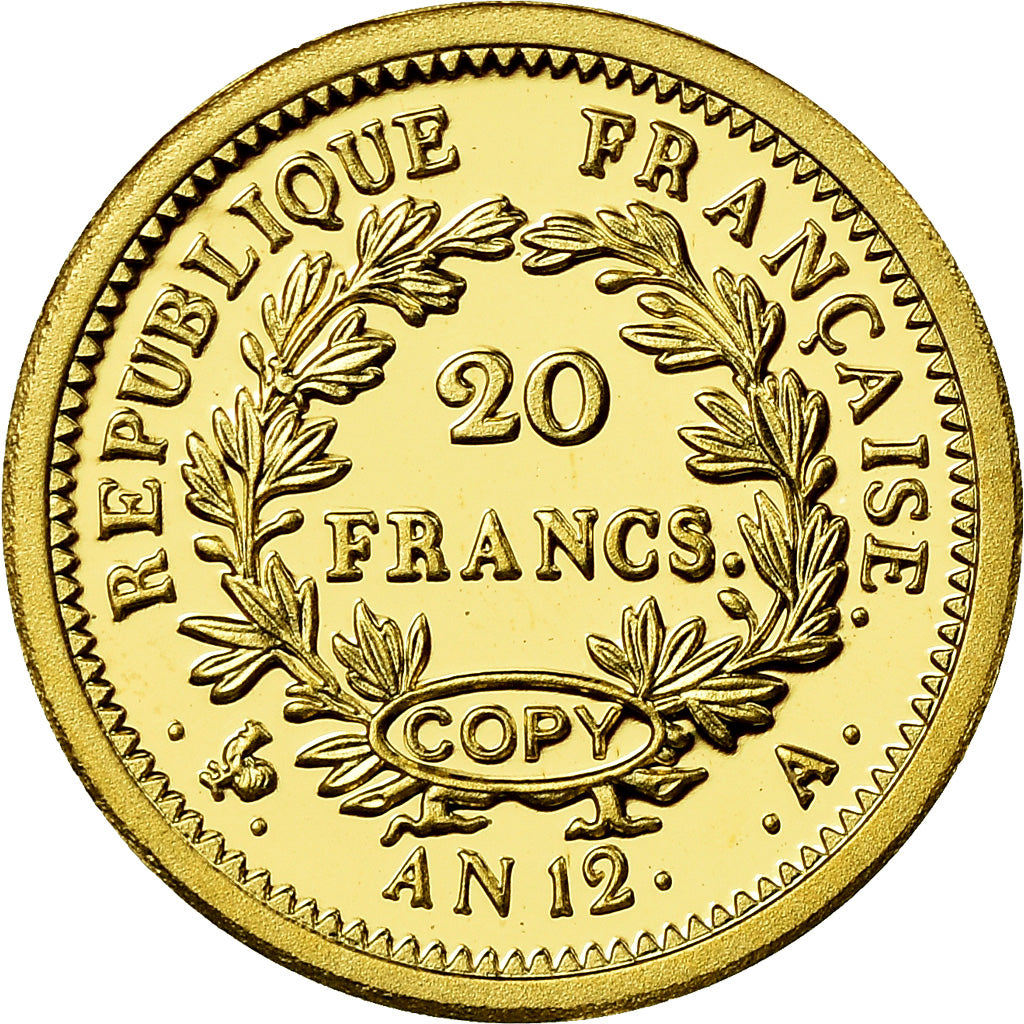 France, Médaille, Reproduction, 20 francs Or Bonaparte, An 12 A, History, FDC
