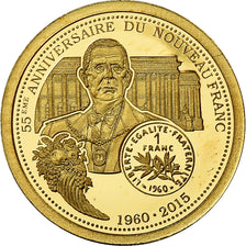 France, Medal, Nouveau Franc De Gaulle, History, MS(65-70), Gold