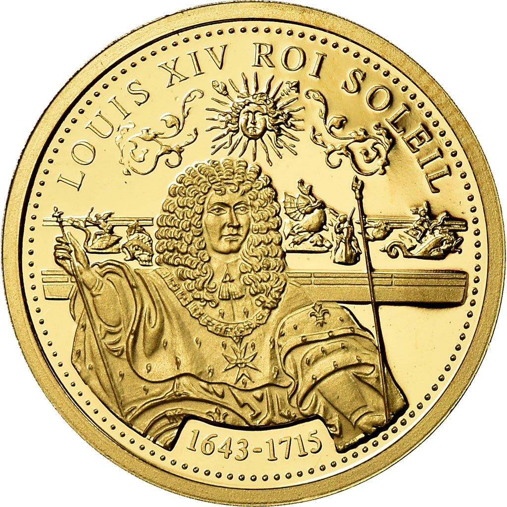 France, Médaille, Louis XIV, Roi Soleil, History, FDC, Or