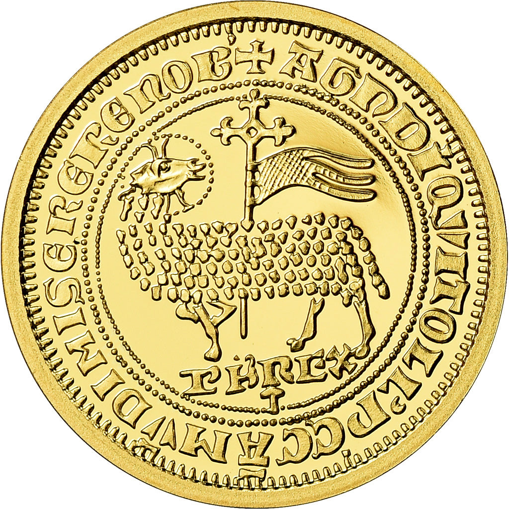 Francia, medalla, Reproduction, Jean II le Bon, Mouton d'Or, FDC, Oro