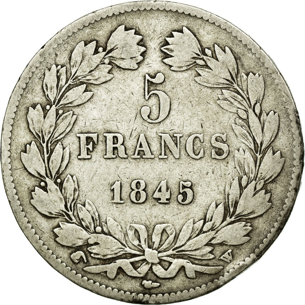 Coin, France, Louis-Philippe, 5 Francs, 1845, Lille, VF(20-25), Silver