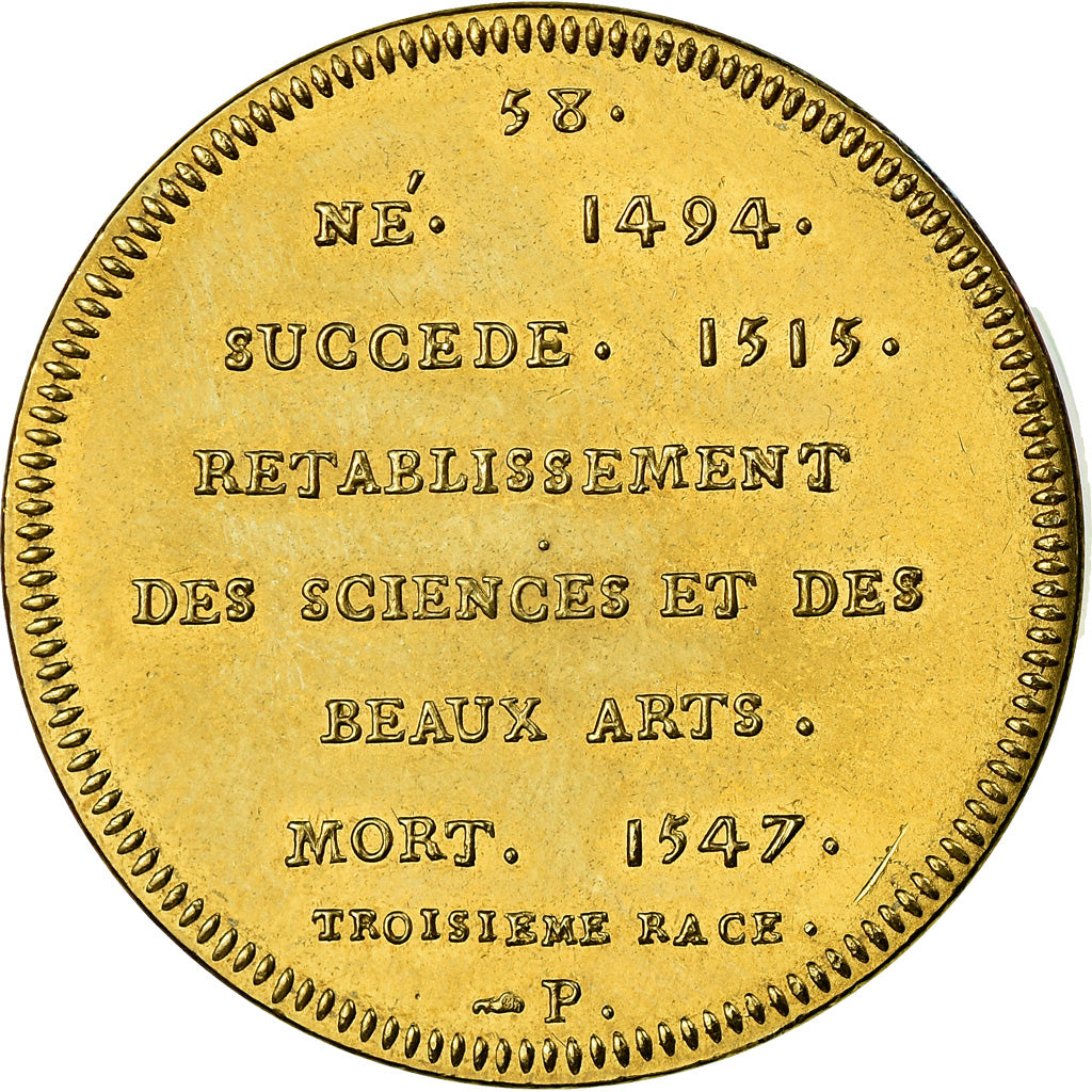 France, Medal, Les Rois de France, François Ier, History, Piéfort, MS(65-70)