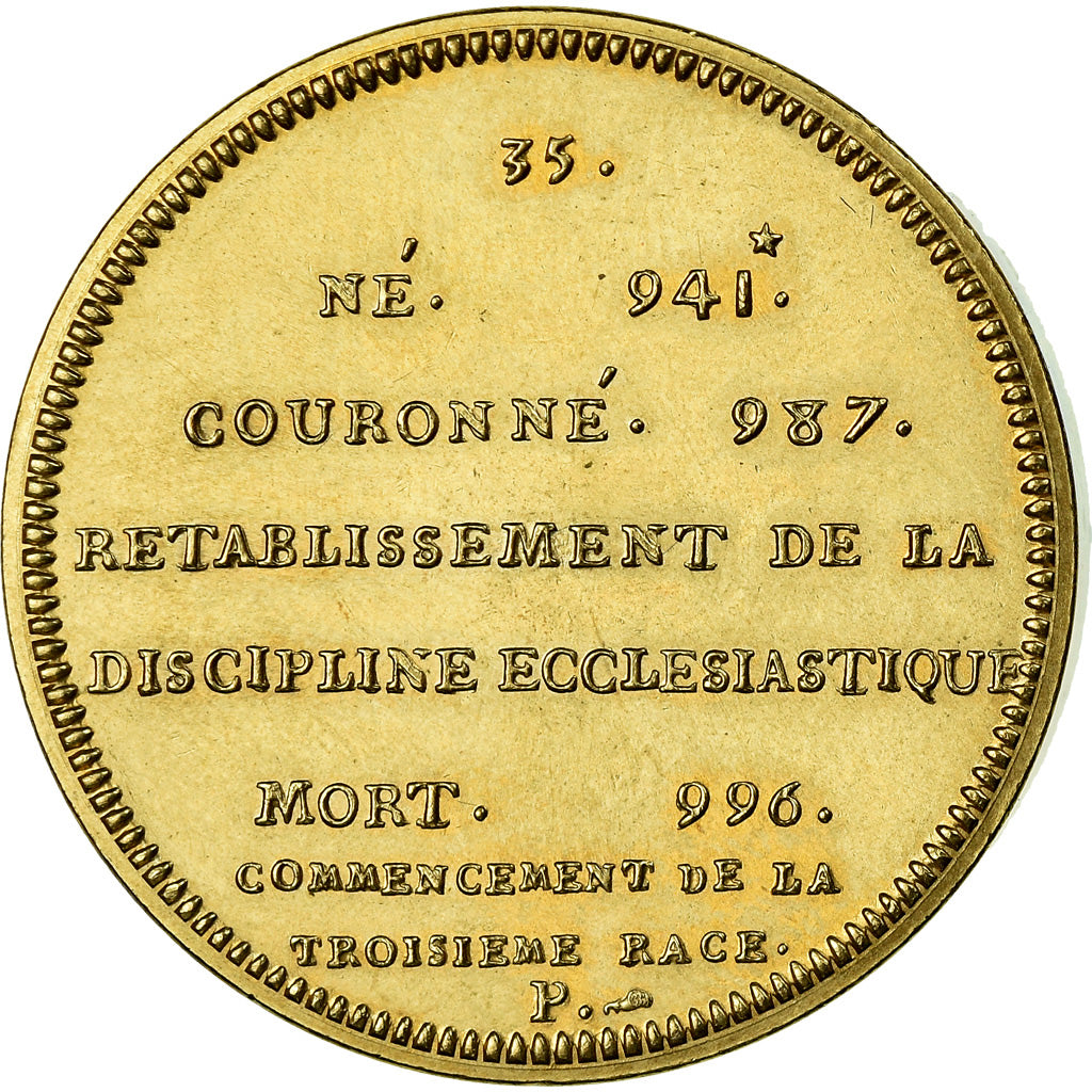 France, Medal, Les Rois de France, Hugues Capet, History, Piéfort, MS(65-70)