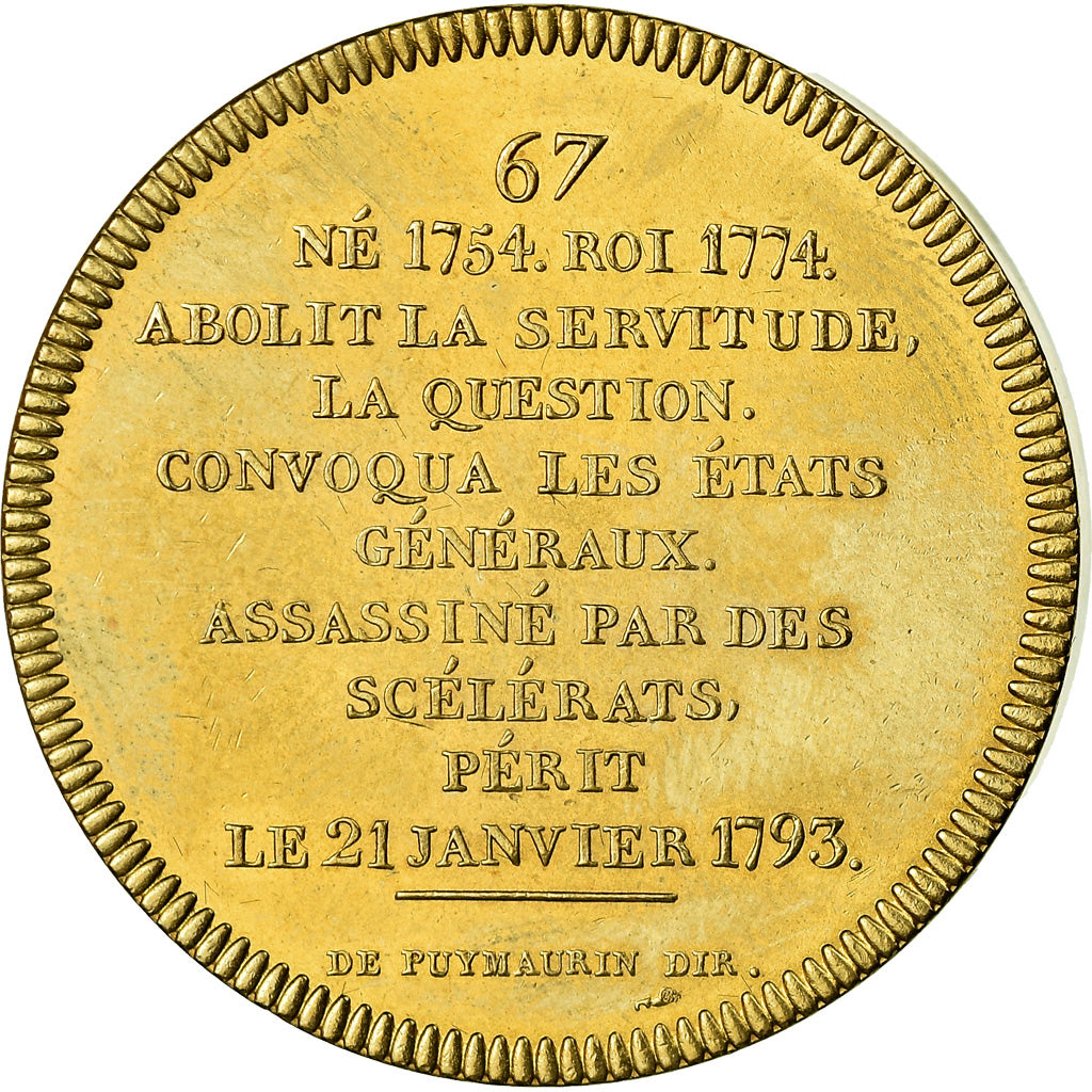 França, Medal, Les rois de France, Louis XVI, História, Piéfort, MS(65-70)