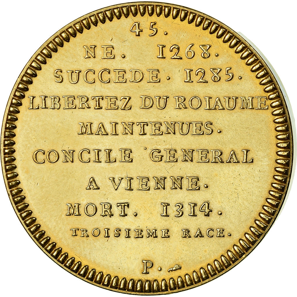 France, Medal, Les Rois de France, Philippe IV, History, Piéfort, MS(65-70)