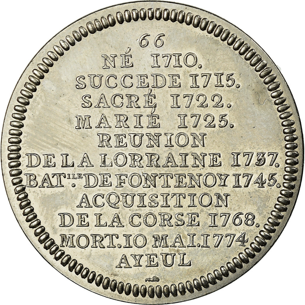 França, Medal, Roi de France, Louis XV, História, Piéfort, MS(65-70)