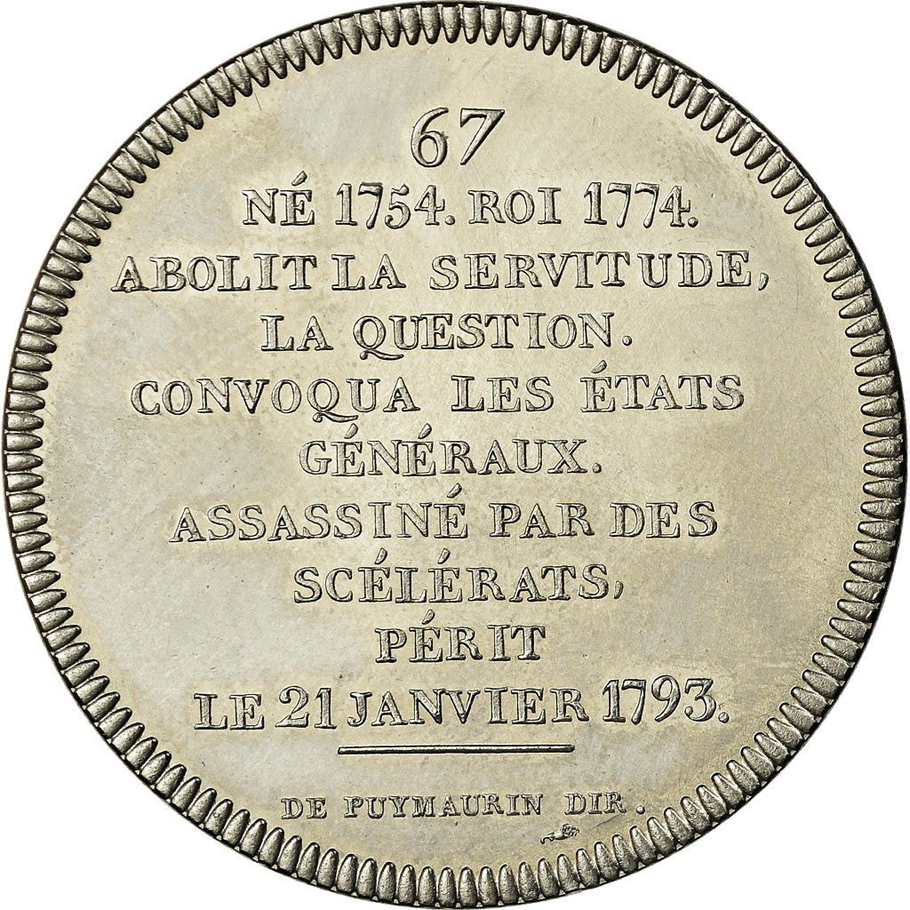 França, Medal, Les rois de France, Louis XVI, História, Piéfort, MS(65-70)