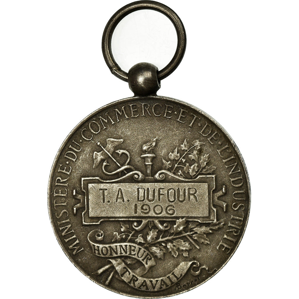 Francia, Industrie-Travail-Commerce, medaglia, 1906, Ottima qualità, Borrel.A
