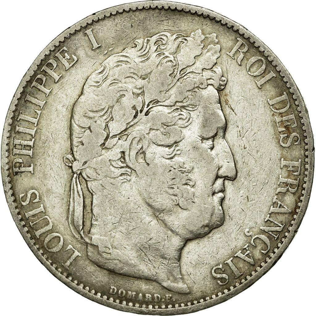 Coin, France, Louis-Philippe, 5 Francs, 1844, Lille, VF(30-35), Silver
