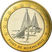 Francia, medaglia, 10 Euro, Ville du Havre, Pont de Normandie, 1996, FDC