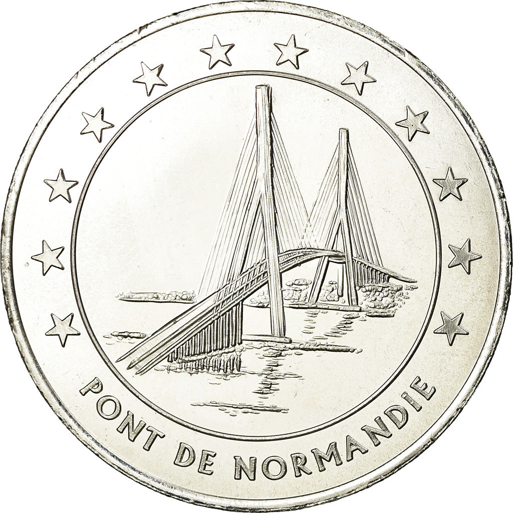 Frankreich, Medaille, 20 Euro, Ville du Havre, Pont de Normandie, 1996, STGL