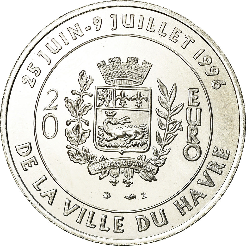 Frankreich, Medaille, 20 Euro, Ville du Havre, Pont de Normandie, 1996, STGL