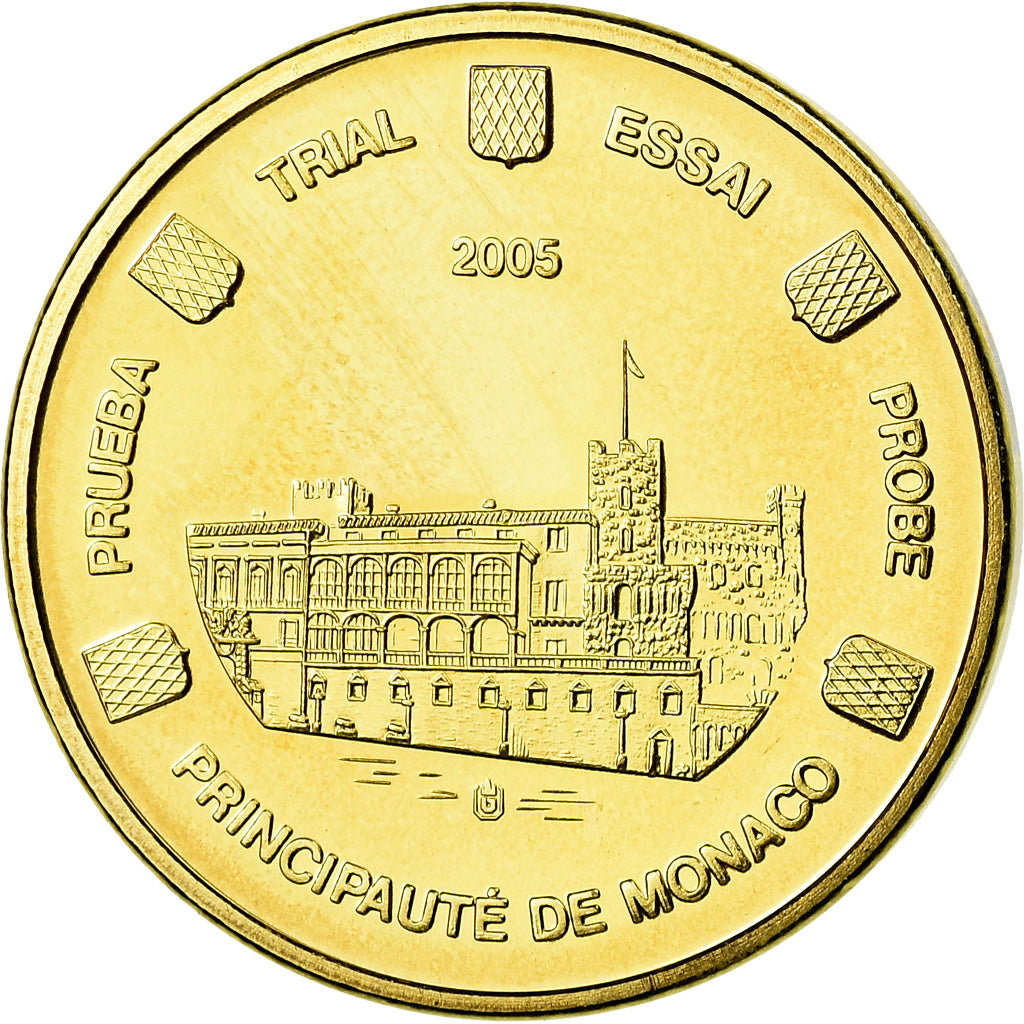 Monaco, Médaille, 20 C, Essai-Trial, 2005, FDC, Copper-Aluminum-Nickel