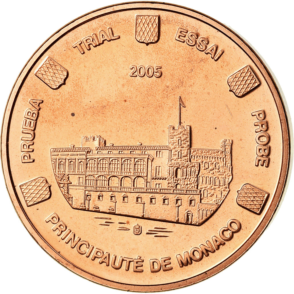 Mónaco, Medal, 2 C, Essai Trial, 2005, MS(65-70), Cobre