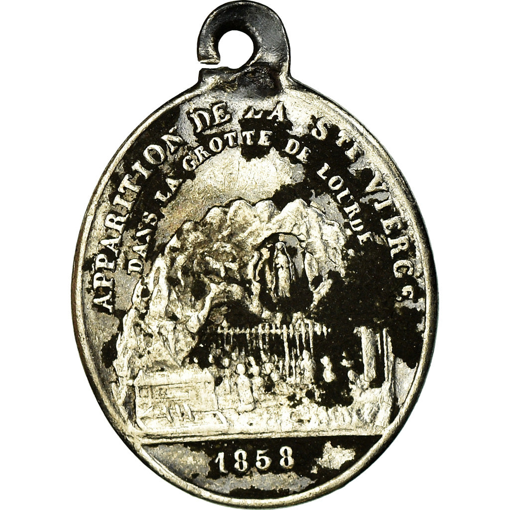 France, Medal, Apparition de la Sainte Vierge dans la Grotte de Lourdes, 1858