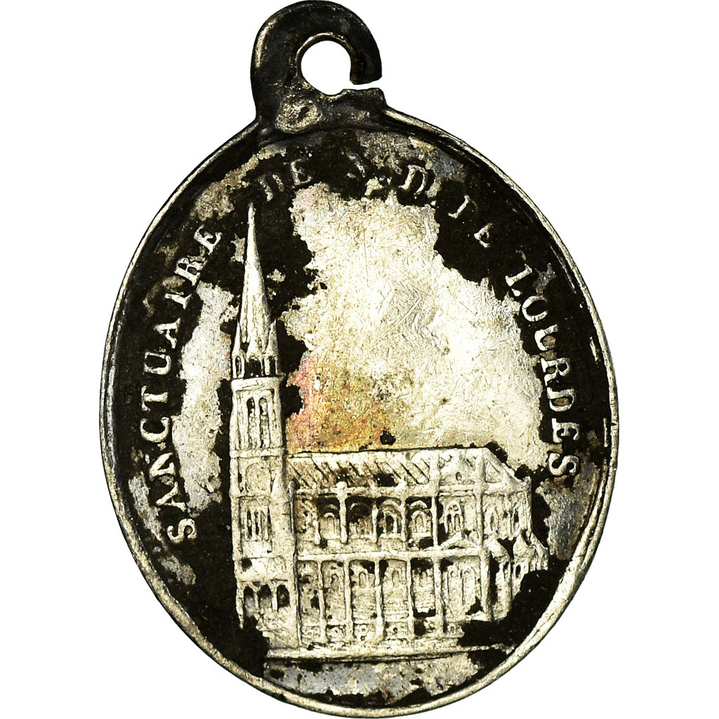 France, Medal, Apparition de la Sainte Vierge dans la Grotte de Lourdes, 1858
