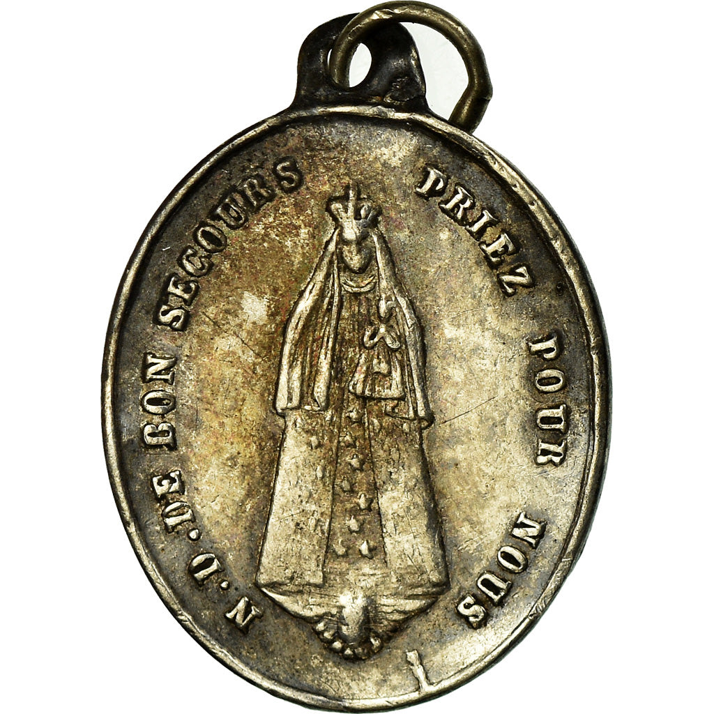 França, Medal, Souvenir de Pélerinage à Notre Dame de Bon Secours, AU(50-53)