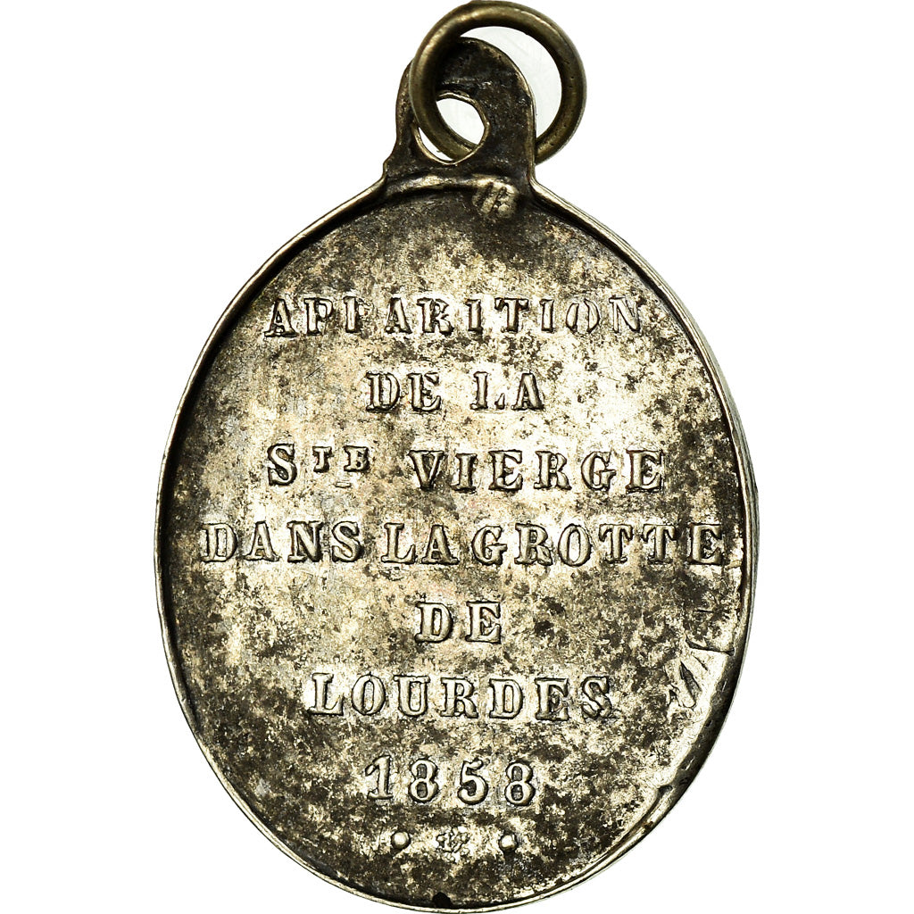 France, Medal, Apparition de la Sainte Vierge dans la Grotte de Lourdes, 1858