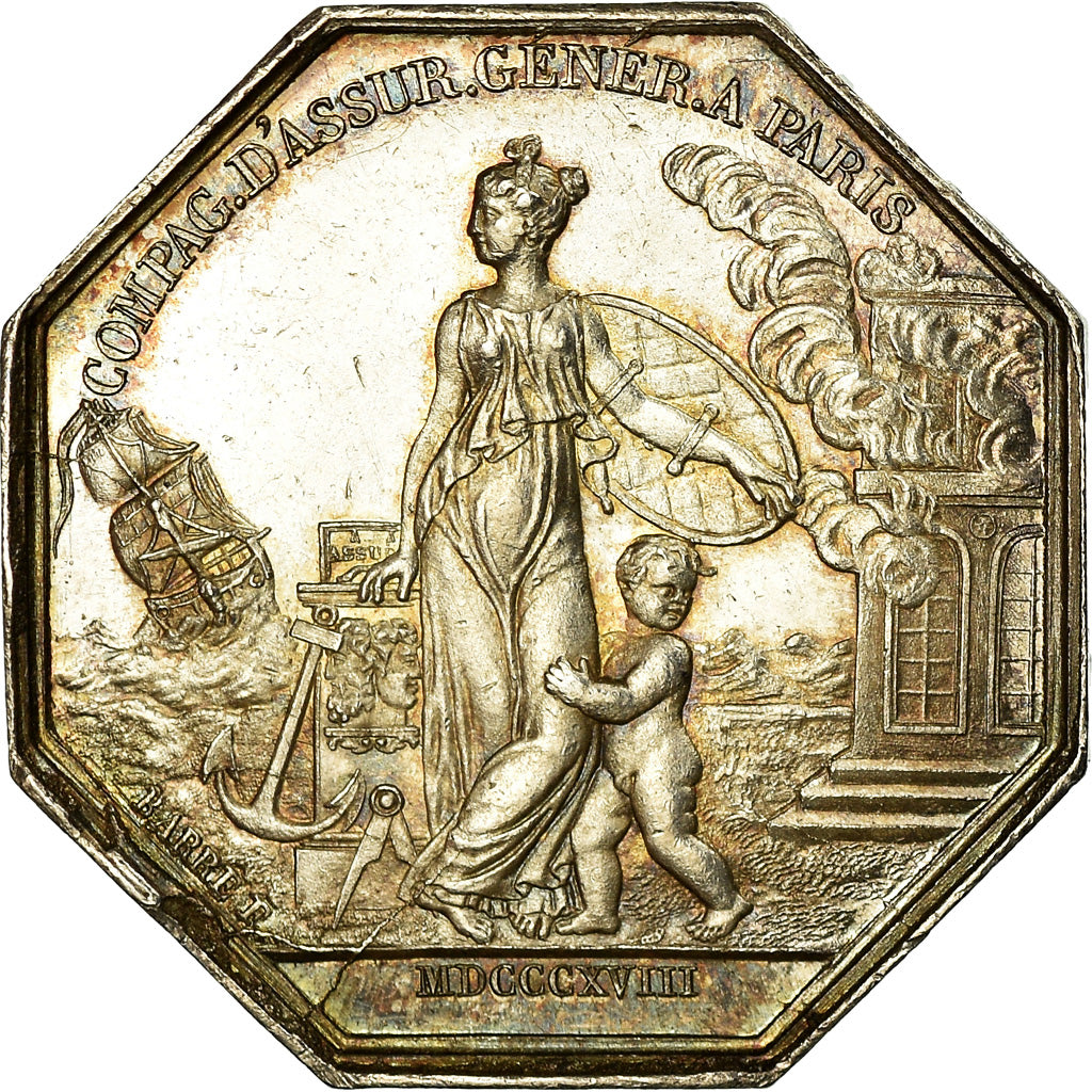 Frankrijk, Token, Insurance, Louis XVIII, Assurances Générales Incendie, 1818