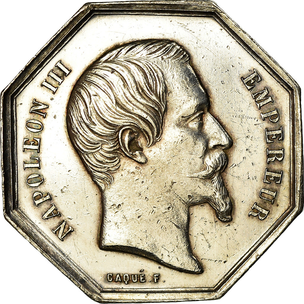 France, Token, Insurance, Napoléon III, l'Aigle, Caqué, AU(55-58), Silver