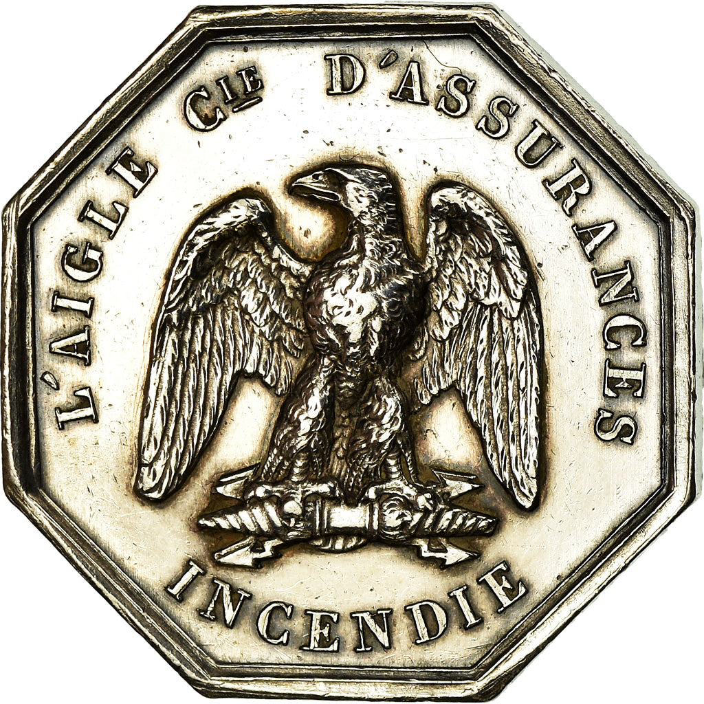 France, Token, Insurance, Napoléon III, l'Aigle, Caqué, AU(55-58), Silver