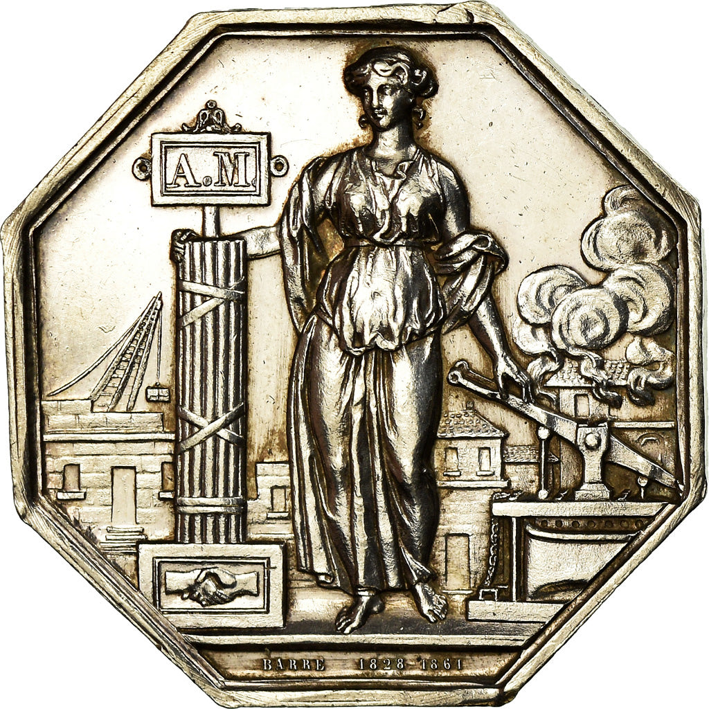 Frankrijk, Token, Insurance, Seine et Oise, Incendie, 1819, Barre, PR, Zilver