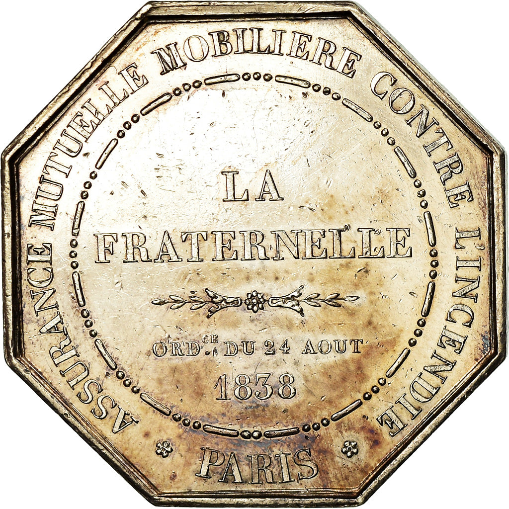 Francja, Token, Ubezpieczenie, La Fraternelle, Incendie, 1838, Dubois