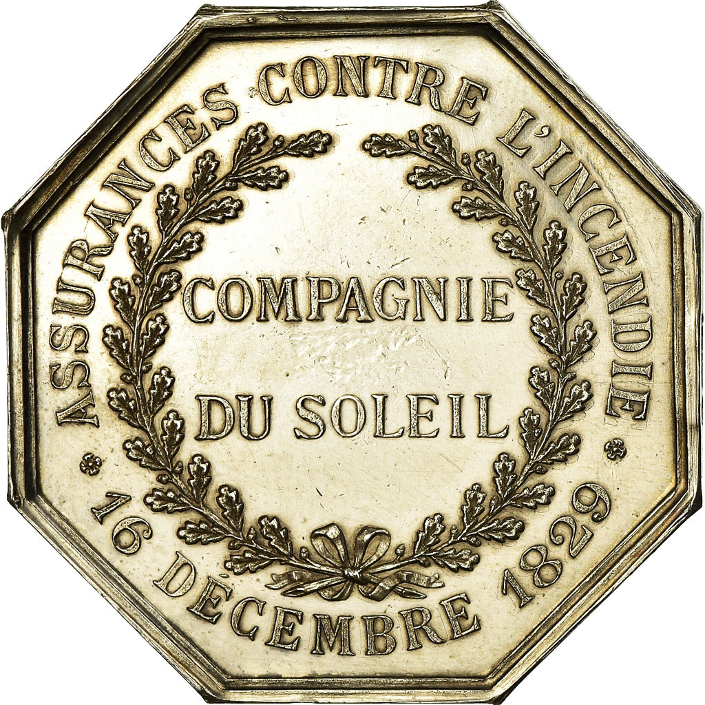 France, Token, Insurance, Compagnie du Soleil, Incendie, 1829, AU(55-58)