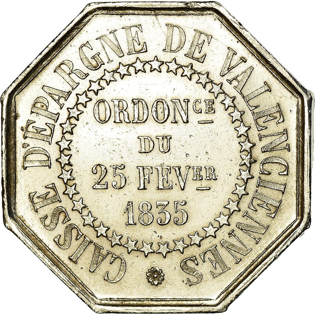 France, Jeton, Caisse d'Epargne de Valenciennes, 1835, SUP, Argent, Jacqmin:103