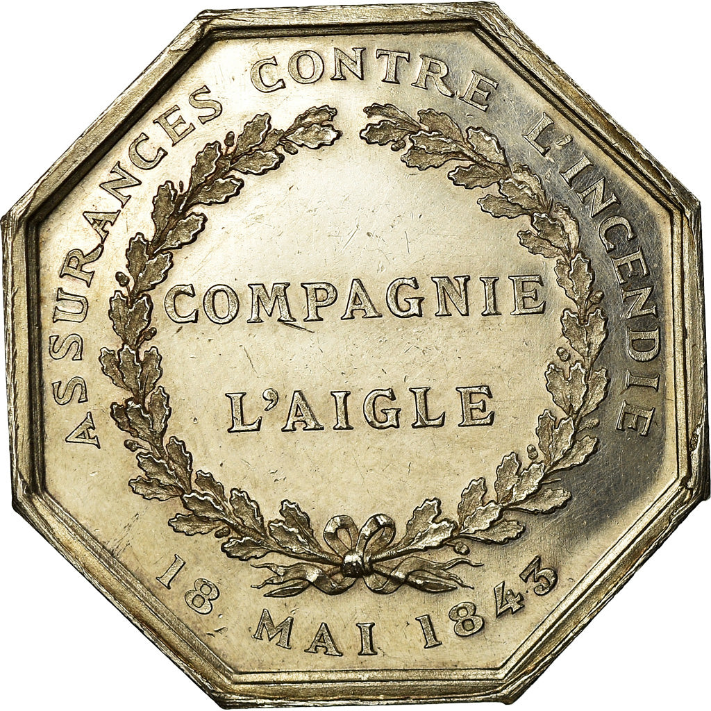 Francja, Token, Ubezpieczenie, L'aigle, Assurances contre l'Incendie, 1843