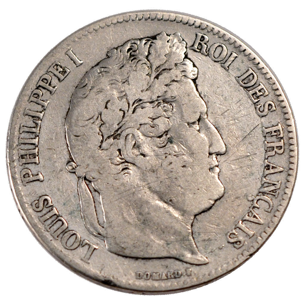 FRANCE, Louis-Philippe, 5 Francs, 1835, Paris, KM #749.1, VF(20-25), Silver,...