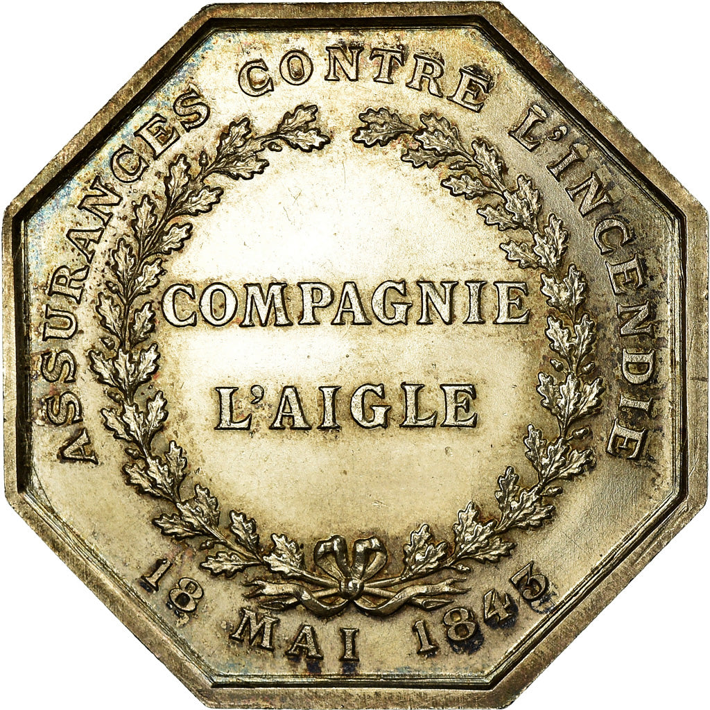 Francia, Token, Insurance, L'aigle, Assurances contre l'Incendie, 1843, Crabbe