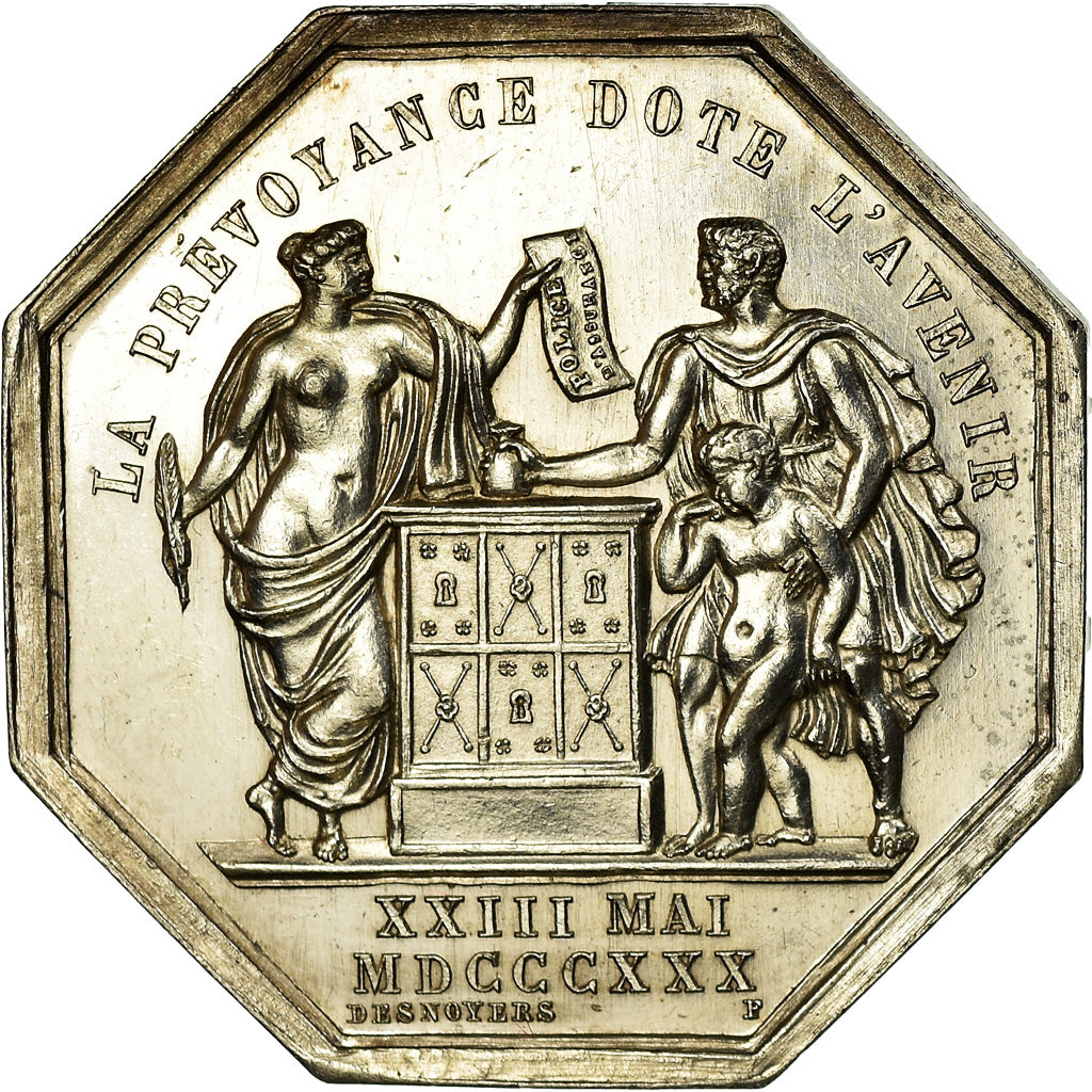 Francia, Token, Insurance, La Nationale, Incendie, 1830, Desnoyers, SPL-