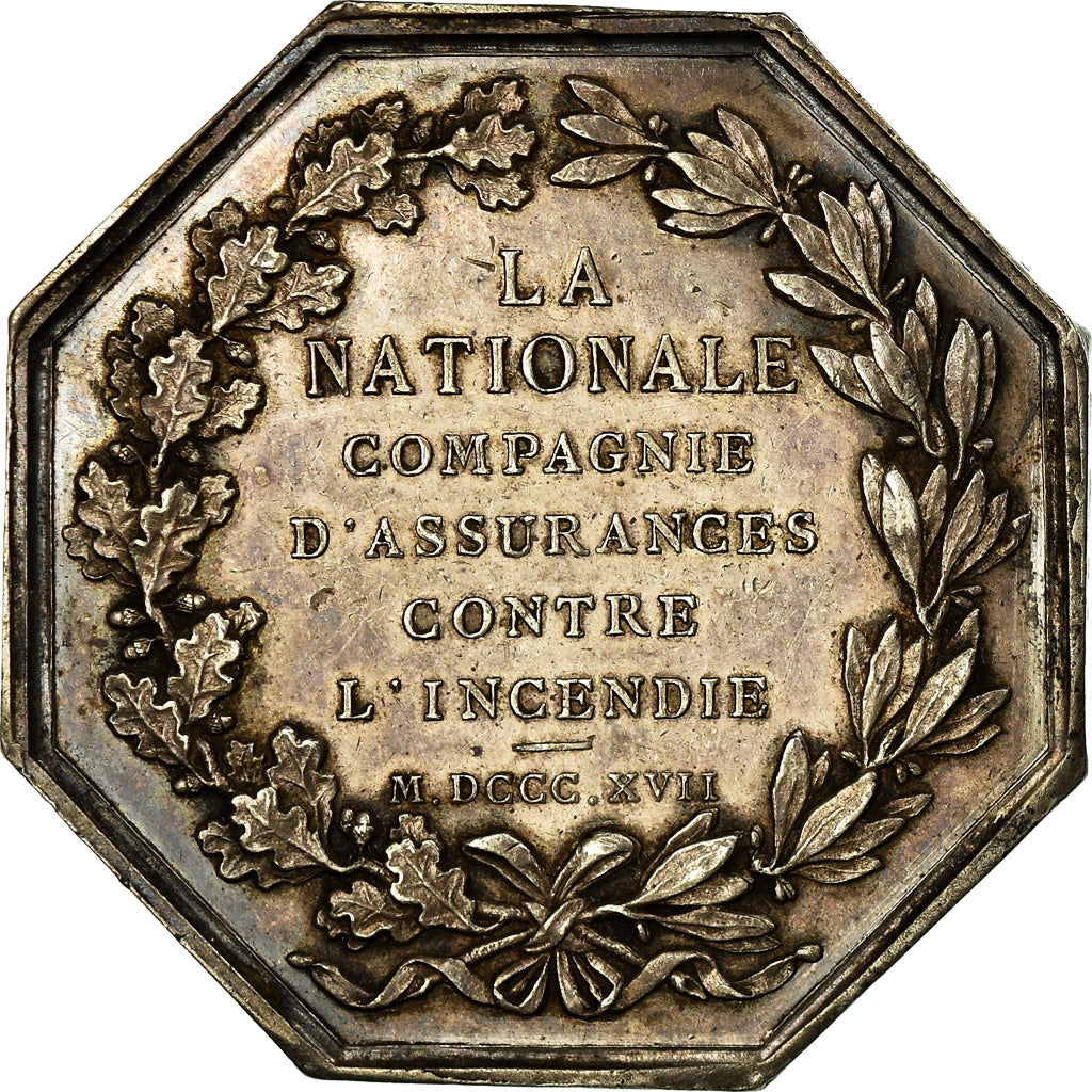 France, Jeton, Insurance, La Nationale, Incendie, 1830, Barre, SPL, Argent