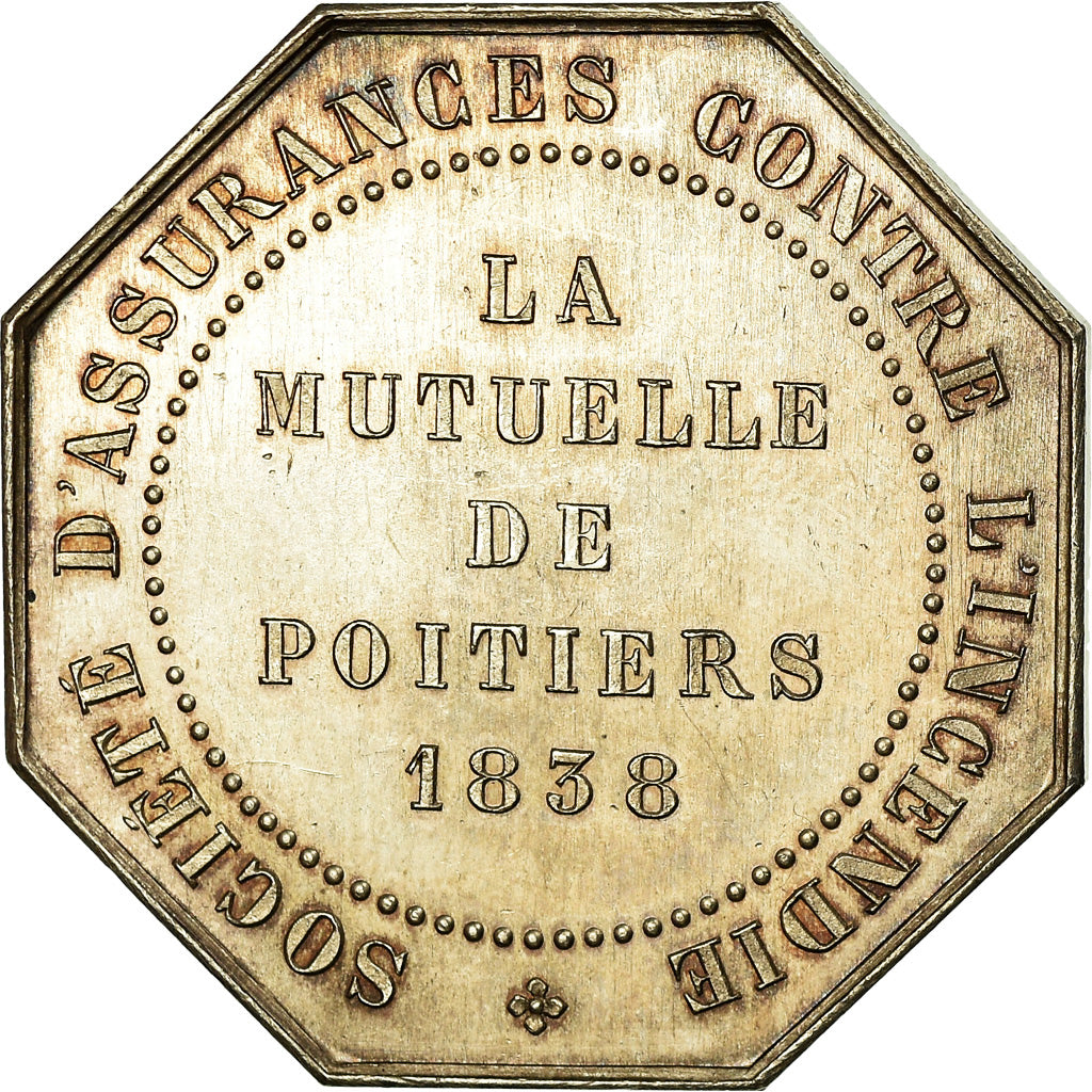 France, Token, Insurance, Mutuelle de Poitiers, Incendie, 1838, Borrel.A