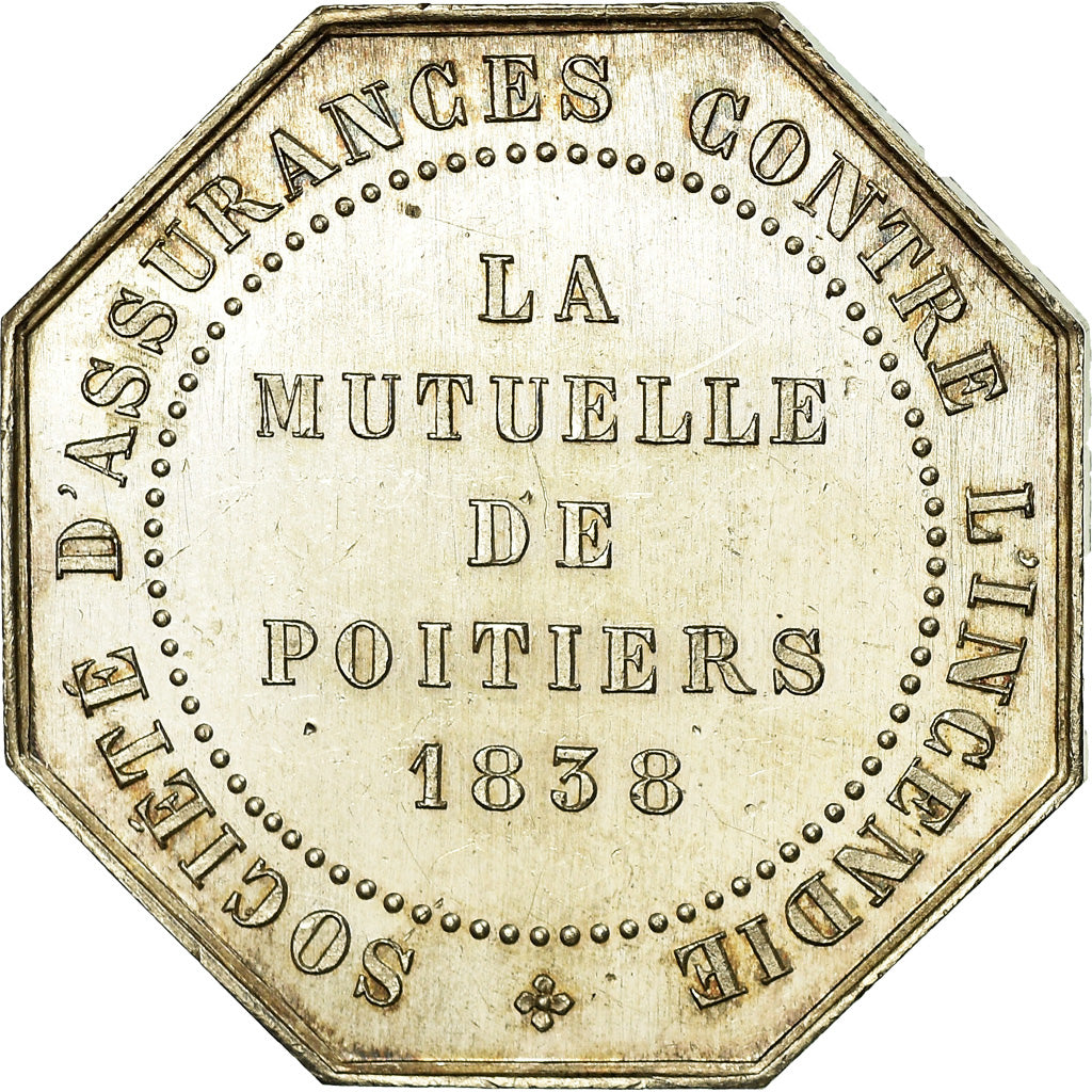 France, Token, Insurance, Mutuelle de Poitiers, Incendie, 1838, Borrel.A