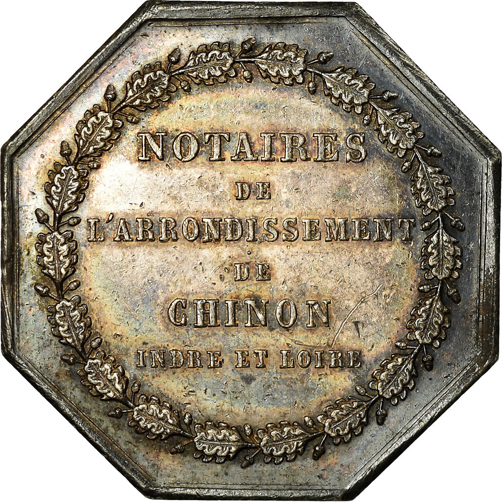 France, Token, Notaires de l'Arrondissement de Chinon, Indre et Loire, Caqué