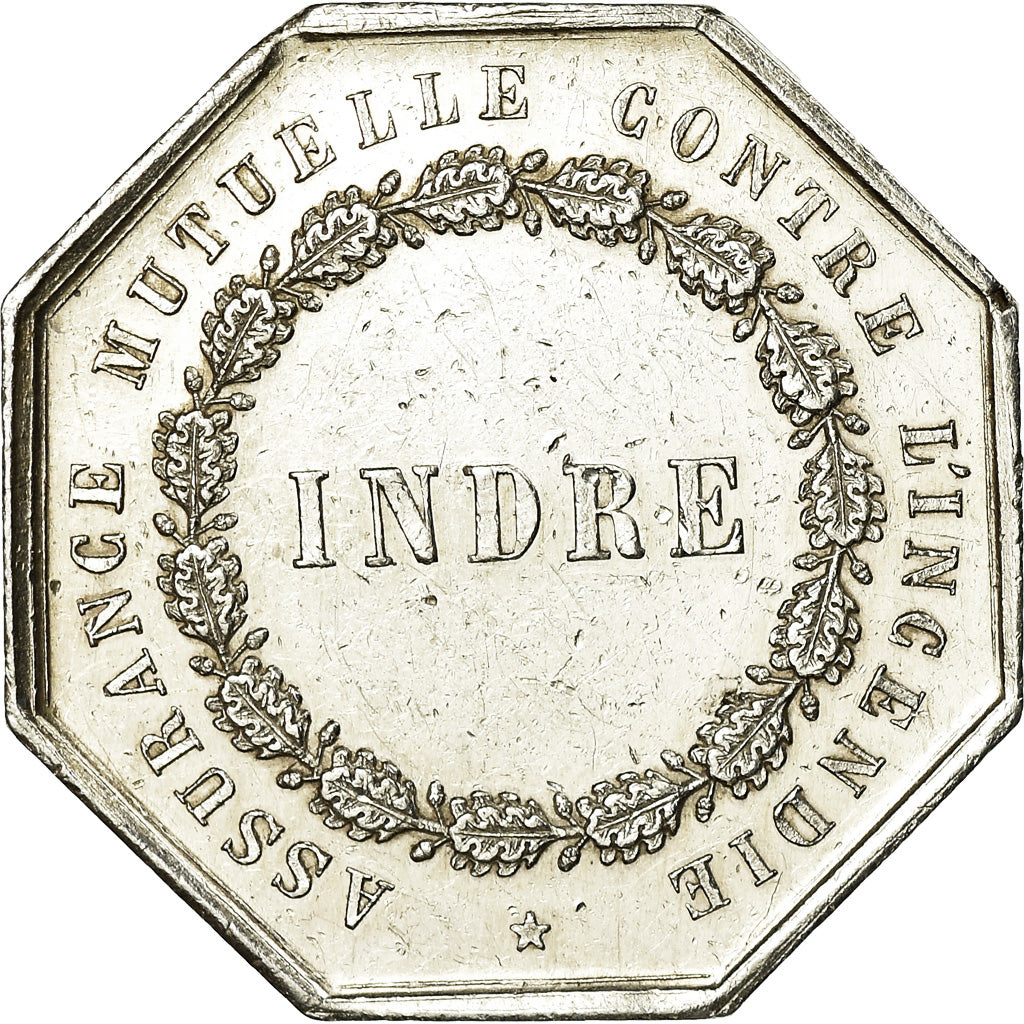 France, Token, Insurance, Mutuelle de l'Indre, Incendie, 1854, Caqué