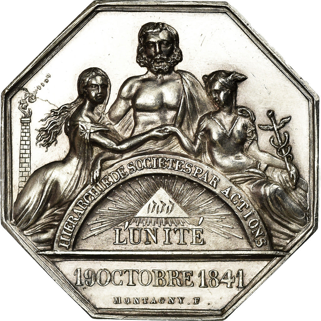 France, Token, Insurance, L'Unité, Comptoir de Cambrai, 1841, Montagny, MS(63)