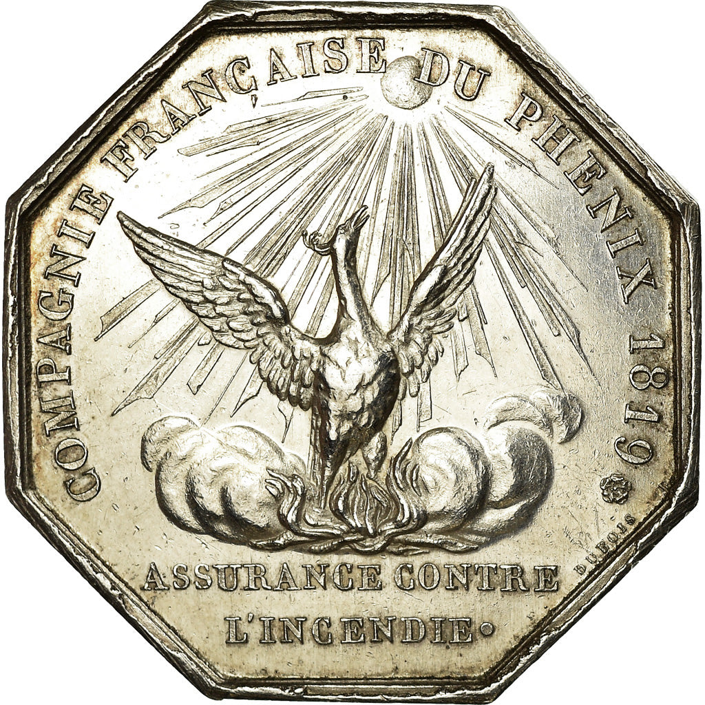 France, Jeton, Insurance, Napoléon III, Compagnie du Phénix, Incendie, 1819