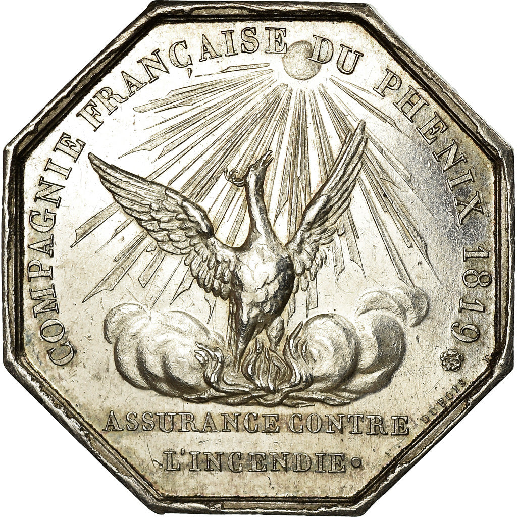 France, Token, Insurance, Napoléon III, Compagnie du Phénix, Incendie, 1819