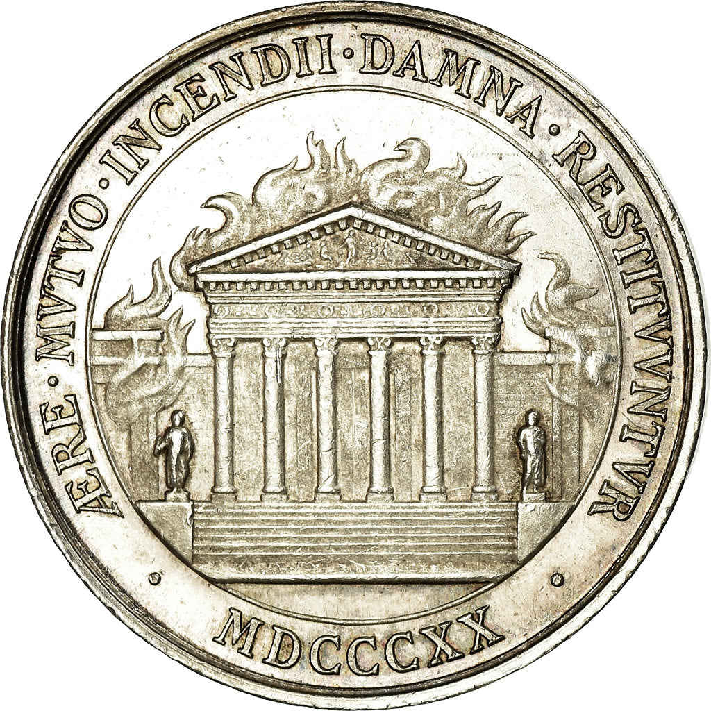 France, Token, Insurance, L'Orléanaise, Incendie, 1820, AU(55-58), Silver
