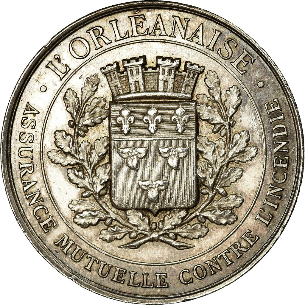 France, Token, Insurance, L'Orléanaise, Incendie, 1820, AU(55-58), Silver