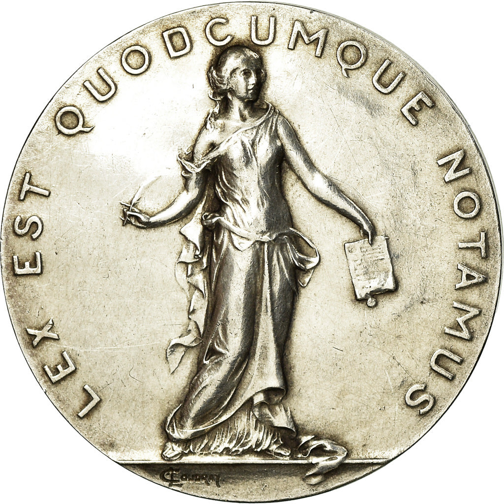 France, Token, Notary, A Mr Géron, 1953, Coudray, AU(50-53), Silver