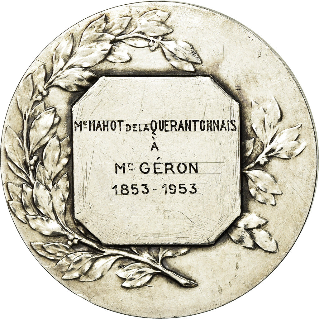 France, Token, Notary, A Mr Géron, 1953, Coudray, AU(50-53), Silver