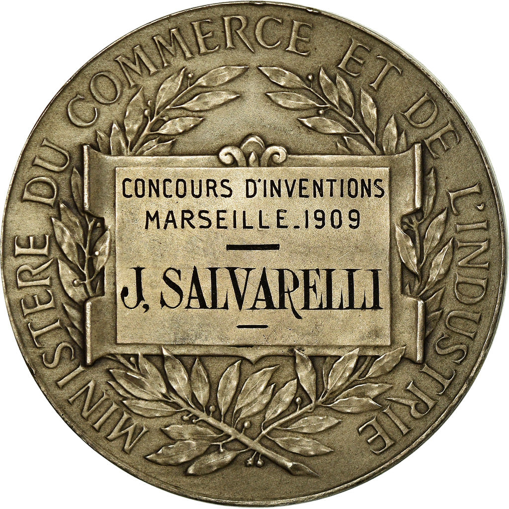 France, Medal, Concours d'Inventions, Marseille, Business & industry, 1909