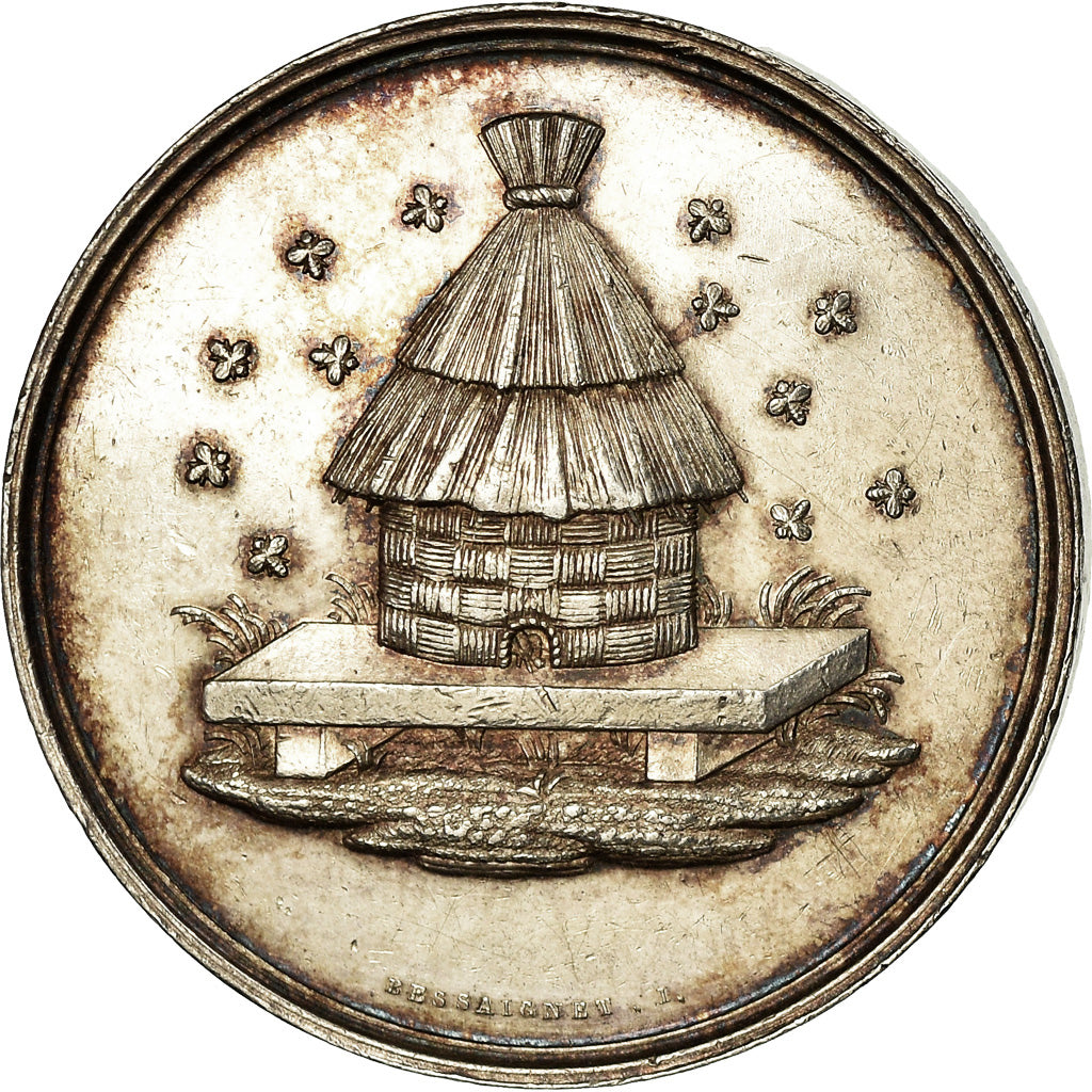 France, Token, Insurance, Caisse Paternelle, 1841, Caqué, AU(55-58), Silver