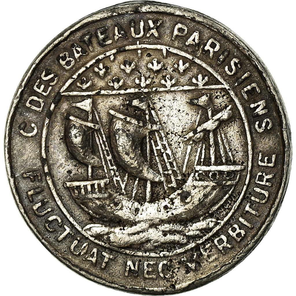 France, Token, 75/ Paris - Bateaux Parisiens, Shipping, VF(30-35), Silvered